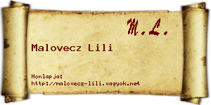 Malovecz Lili névjegykártya