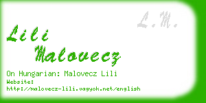 lili malovecz business card